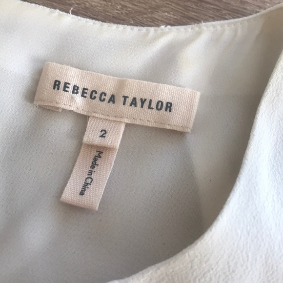 Rebecca Taylor White Fringe asymmetrical tank - Picture 7 of 8